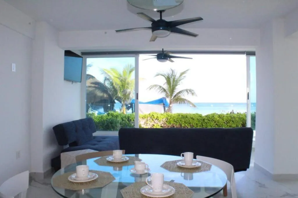 Beach Front Renewed Apartment Cancun Mexico